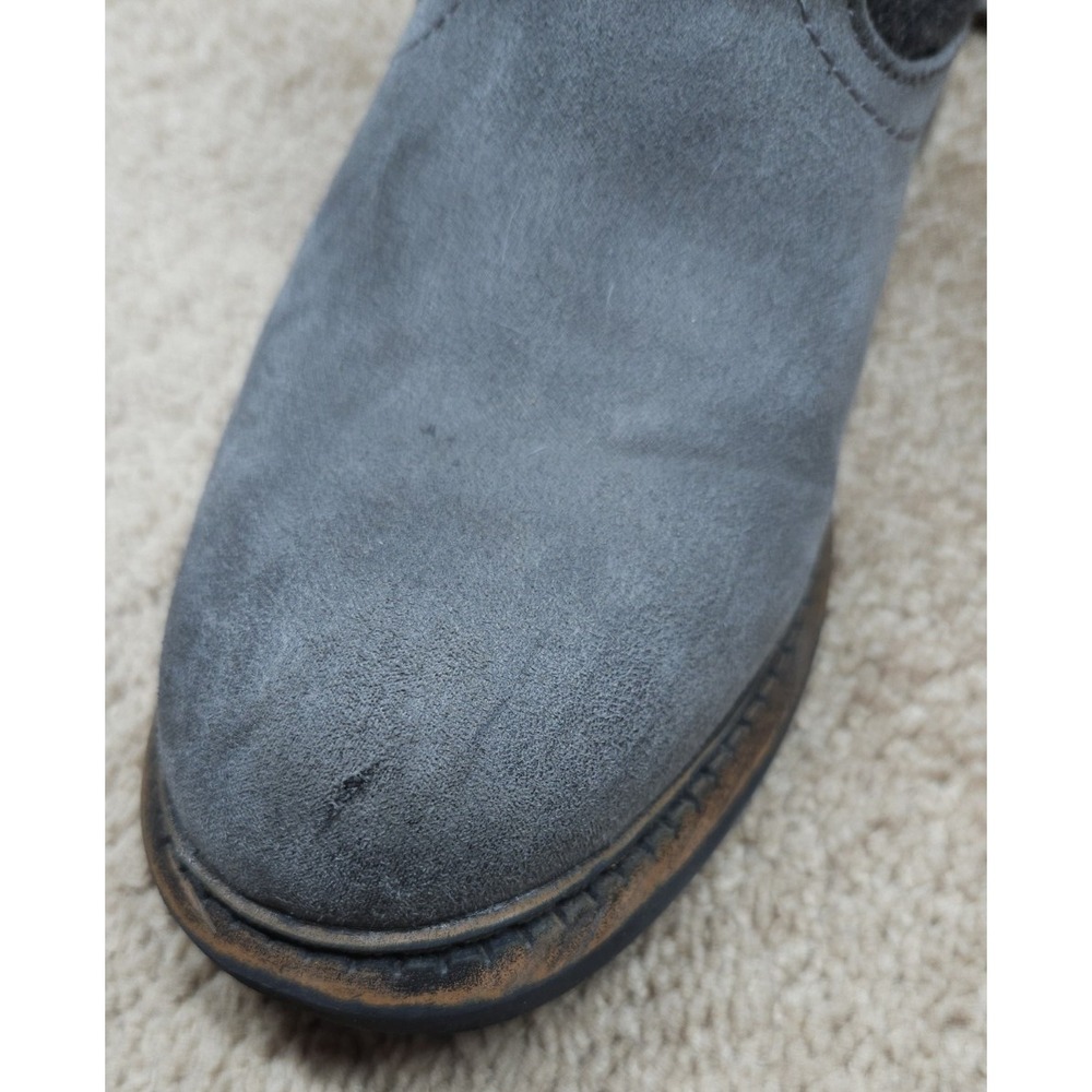 White Mountain Women's Carlin Suede/Fabric Buckle Ankle Booties Gray 7M Western - Picture 12 of 13